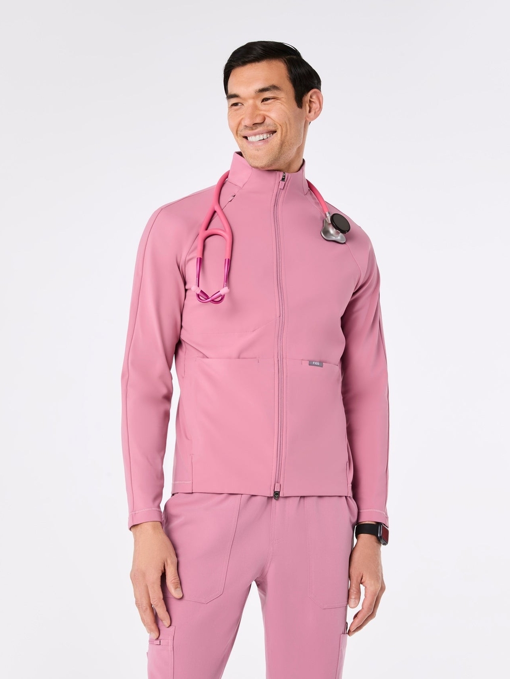 Figs Chalk Pink On-Shift Contour Knot Jacket